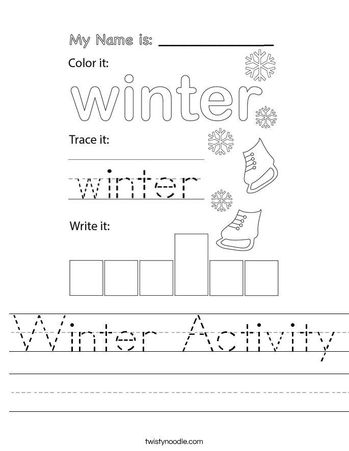 Winter Activity Worksheet