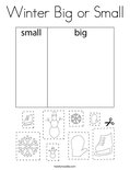 Winter Big or Small Coloring Page