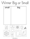 Winter Big or Small Coloring Page
