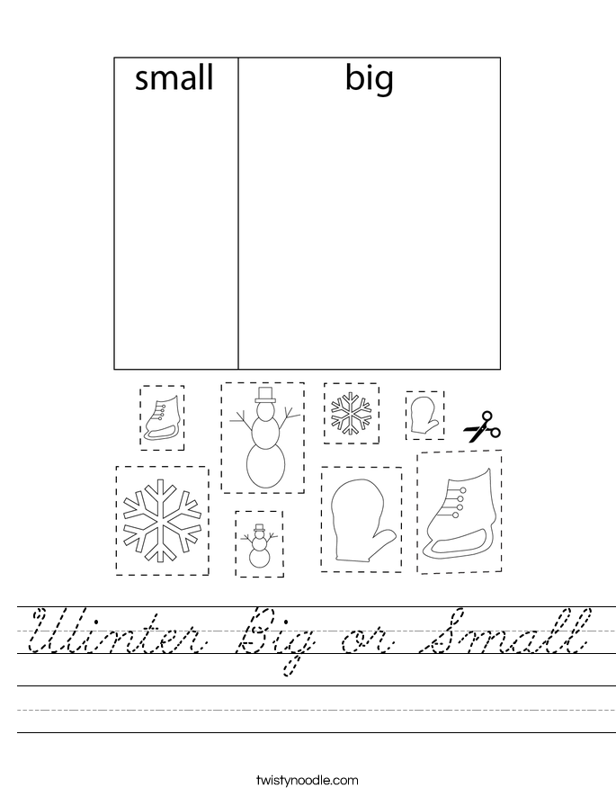 Winter Big or Small Worksheet