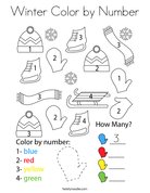 Winter Color by Number Coloring Page