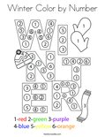 Winter Color by Number Coloring Page