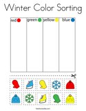 Winter Color Sorting Coloring Page