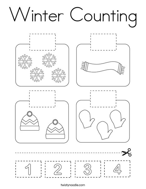 Winter Counting Coloring Page