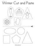 Winter Cut and Paste Coloring Page