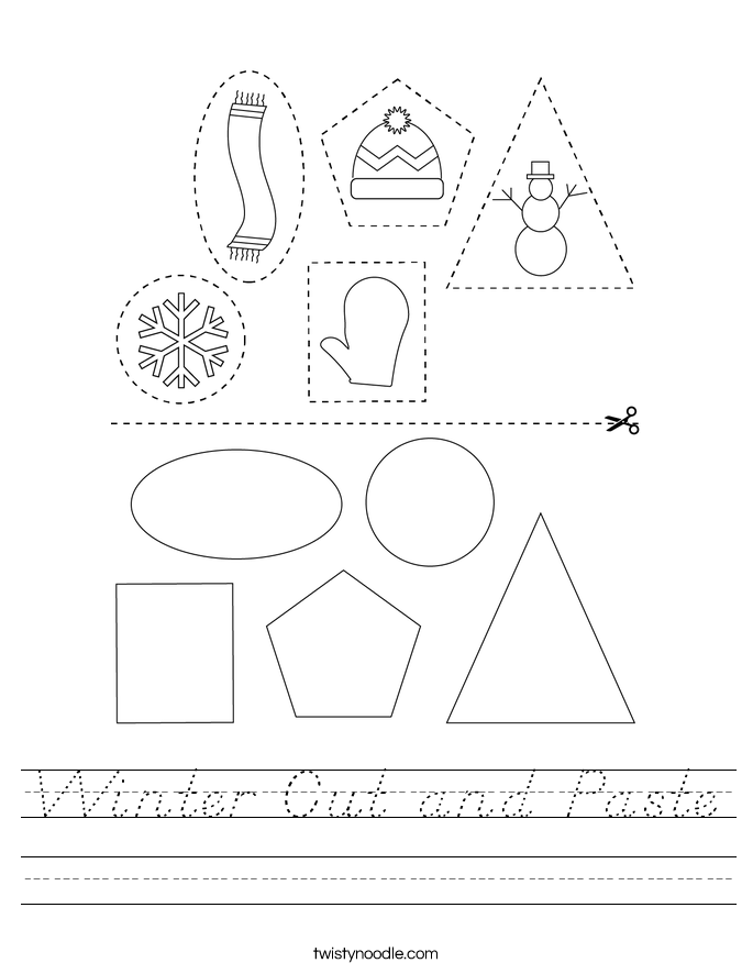 Winter Cut and Paste Worksheet