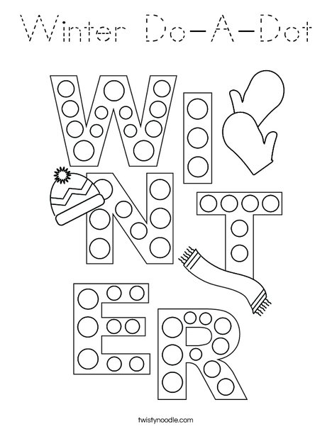 Winter Do-A-Dot Coloring Page