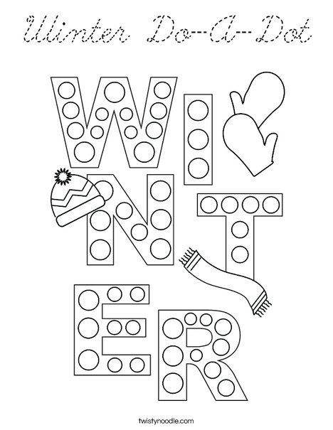Winter Do-A-Dot Coloring Page