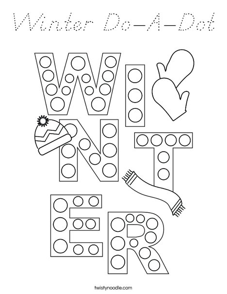 Winter Do-A-Dot Coloring Page