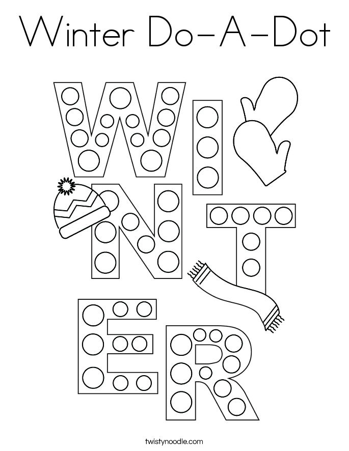Winter Do-A-Dot Coloring Page