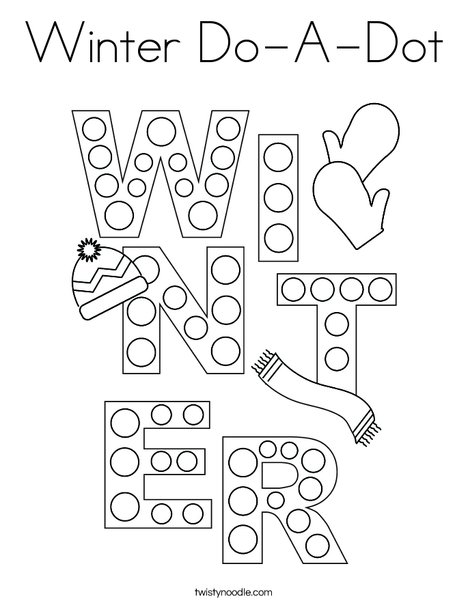 Winter Do-A-Dot Coloring Page