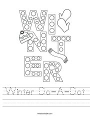 Winter Do-A-Dot Handwriting Sheet