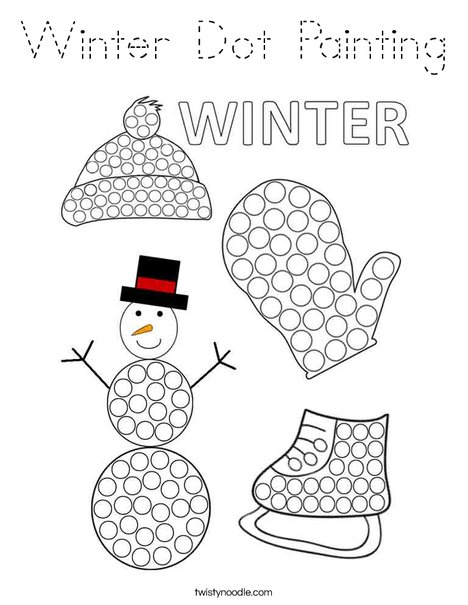 Winter Dot Painting Coloring Page