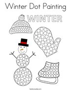 Winter Dot Painting Coloring Page
