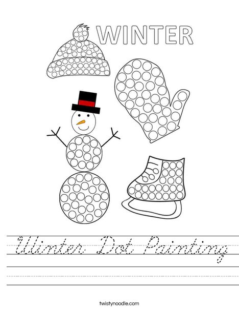 Winter Dot Painting Worksheet