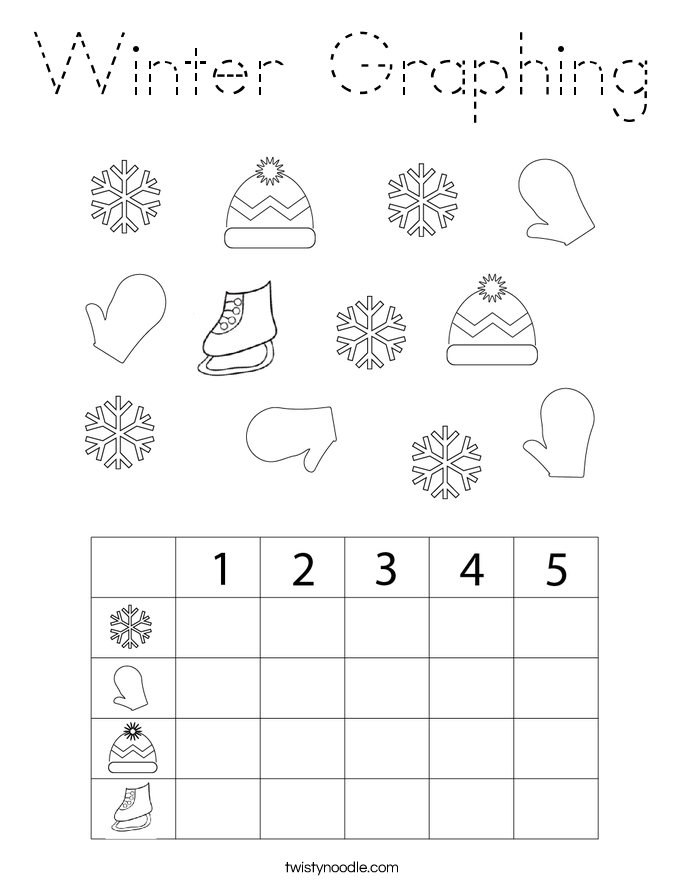 Winter Graphing Coloring Page