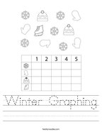 Winter Graphing Handwriting Sheet