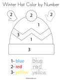 Winter Hat Color by Number Coloring Page