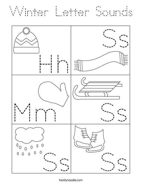 Winter Letter Sounds Coloring Page