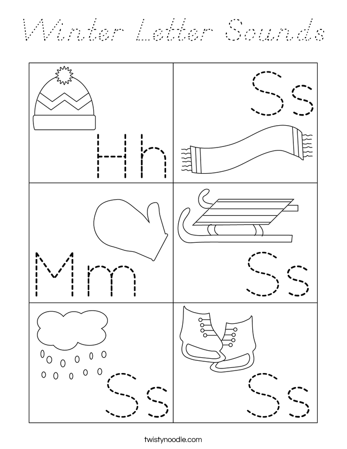 Winter Letter Sounds Coloring Page