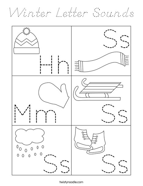 Winter Letter Sounds Coloring Page
