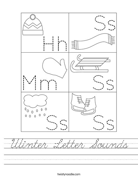 Winter Letter Sounds Worksheet