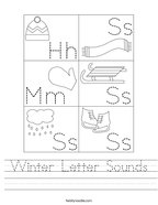 Winter Letter Sounds Handwriting Sheet