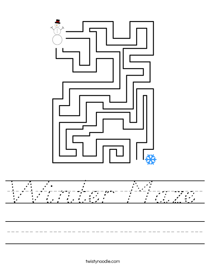 Winter Maze Worksheet