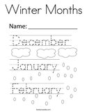 Winter Months Coloring Page