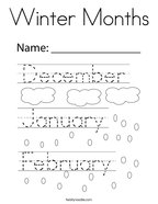 Winter Months Coloring Page