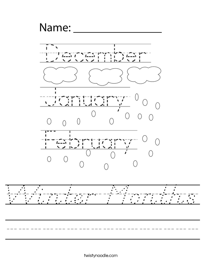 Winter Months Worksheet