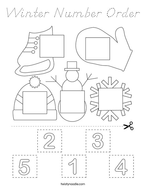 Winter Number Order Coloring Page