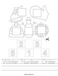 Winter Number Order Worksheet
