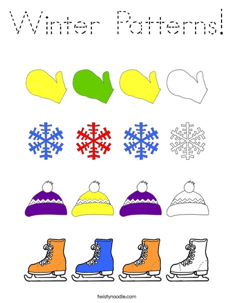 Winter Pattern Coloring Page