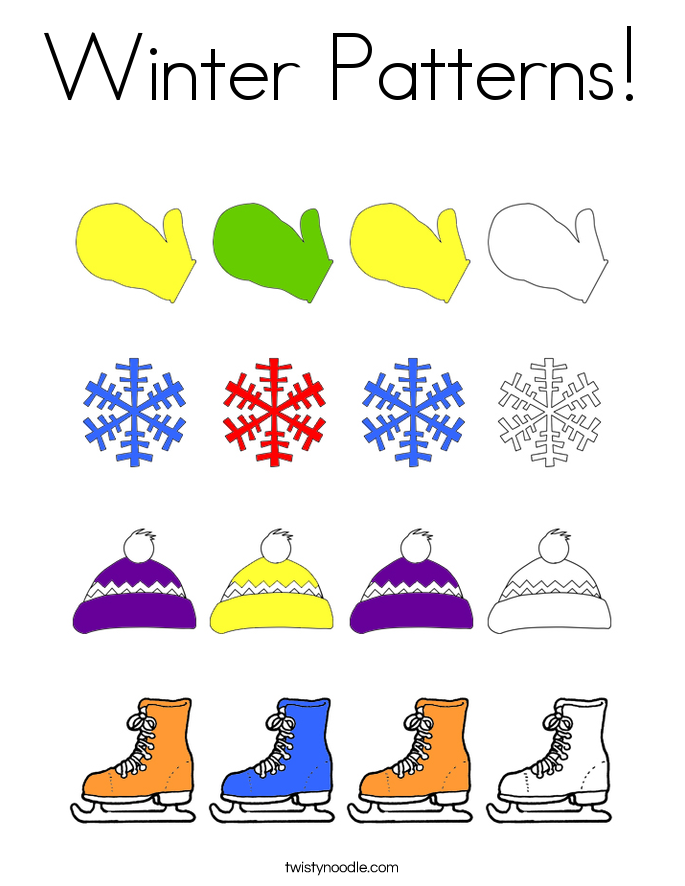 Winter Patterns! Coloring Page