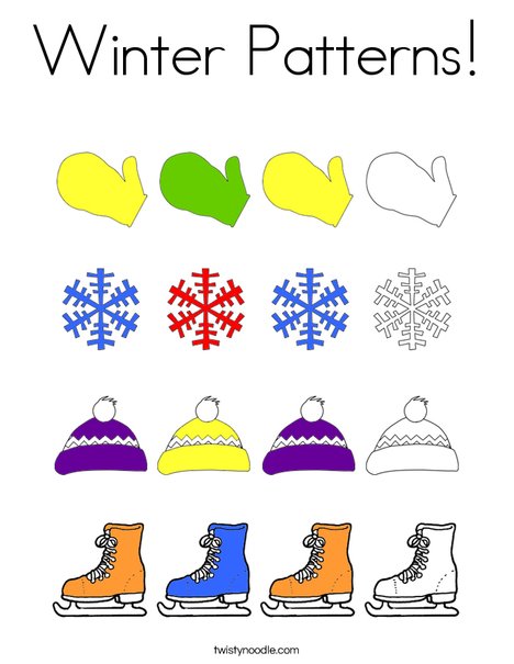 Winter Pattern Coloring Page