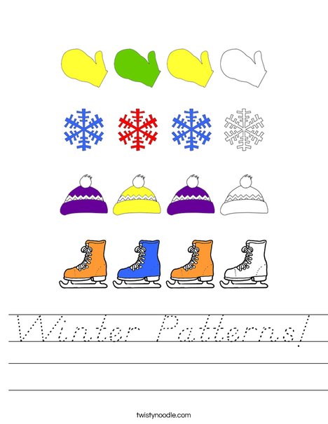 Winter Pattern Worksheet