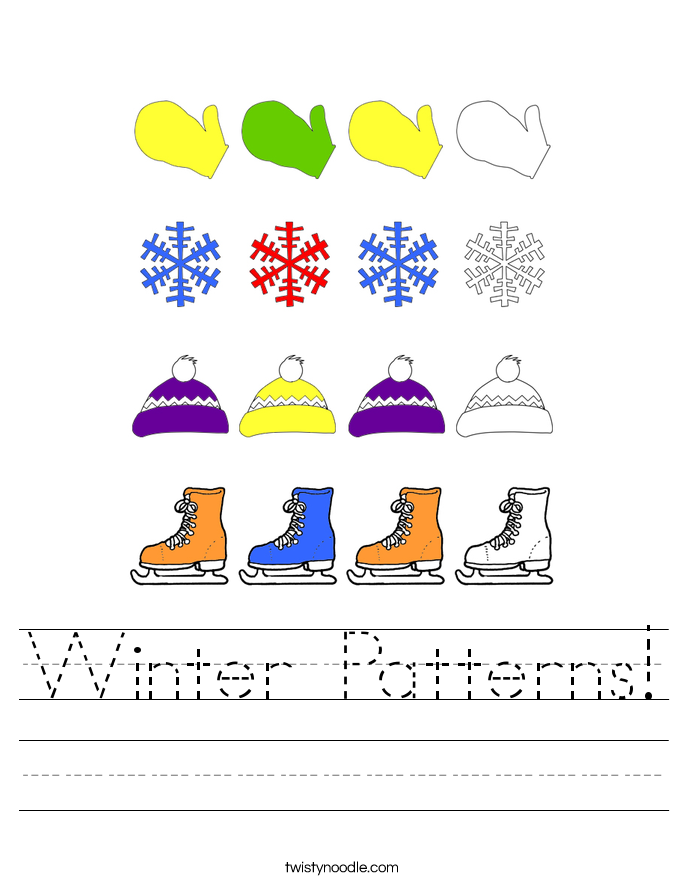 Winter Patterns! Worksheet