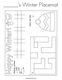 ______'s Winter Placemat Coloring Page