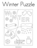 Winter Puzzle Coloring Page