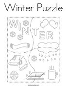 Winter Puzzle Coloring Page