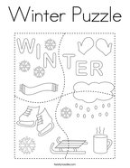 Winter Puzzle Coloring Page
