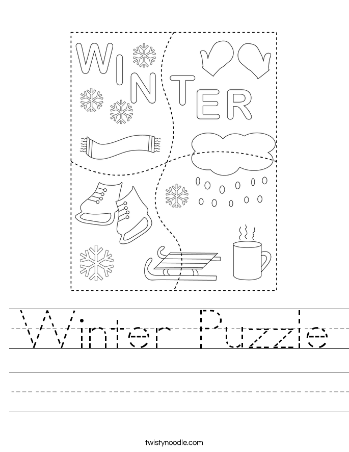 Winter Puzzle Worksheet - Twisty Noodle