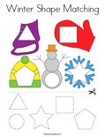 Winter Shape Matching Coloring Page