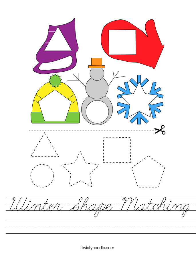 Winter Shape Matching Worksheet