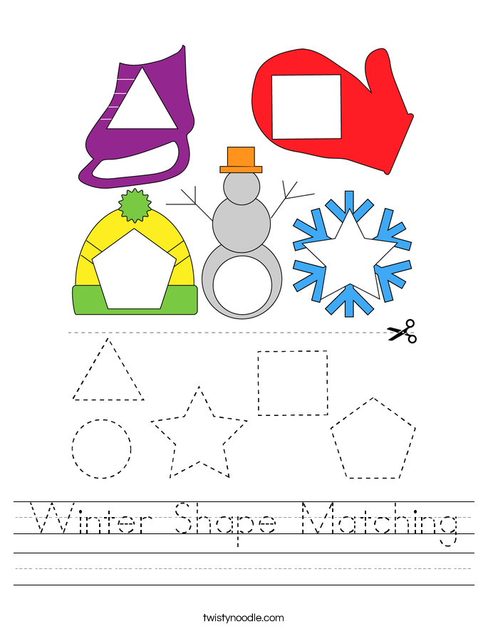Winter Shape Matching Worksheet
