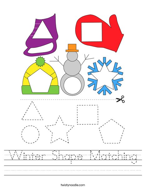 Winter Shape Matching Worksheet