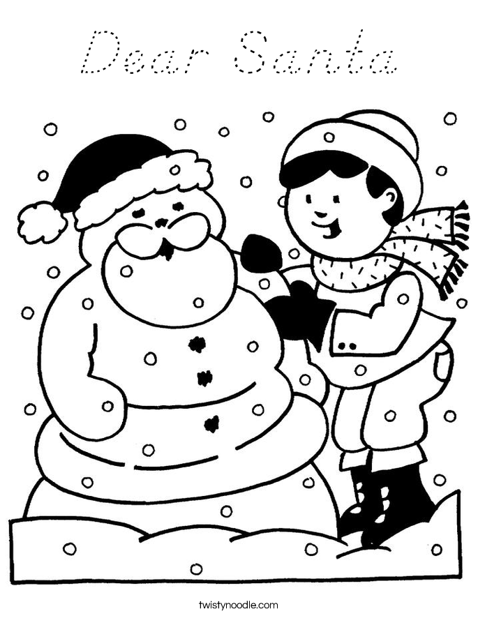 Dear Santa Coloring Page