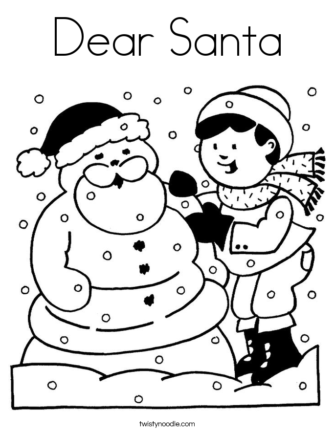 Dear Santa Coloring Page