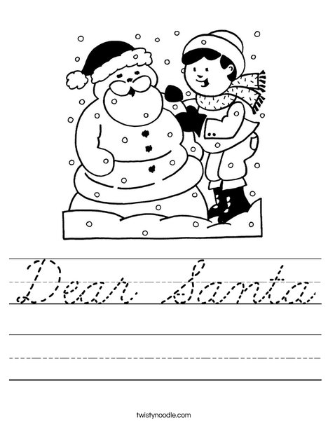 Winter Snow Worksheet